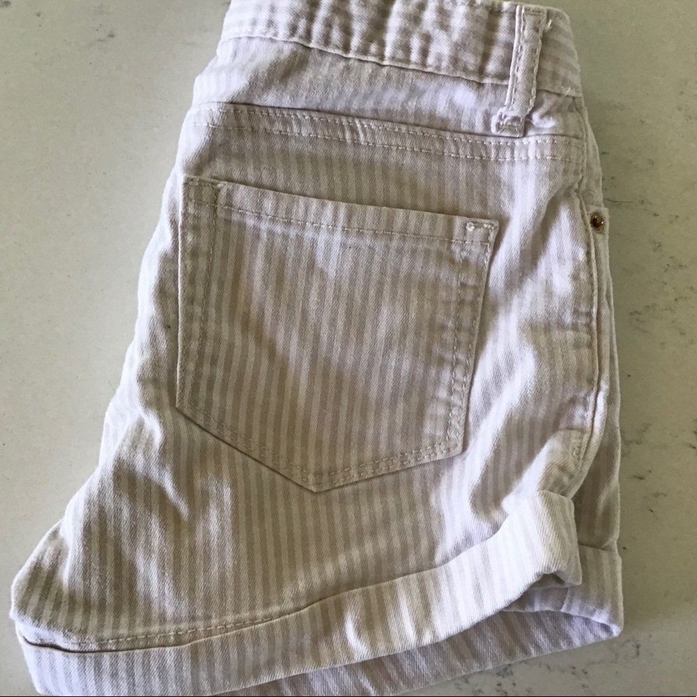 Pink and white pinstripe shorts!